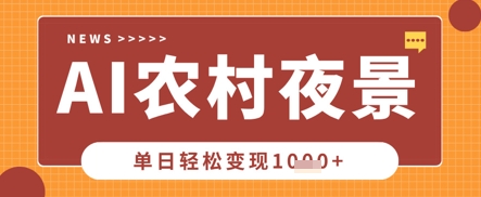 Deepseek制作农村夜景视频,一条视频点赞20W+,单日变现数张-云团GO
