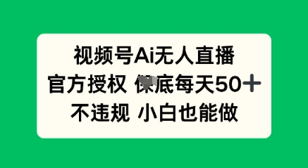 视频号AI无人直播,官方授权 每天50+,不违规 小白也能做-云团GO