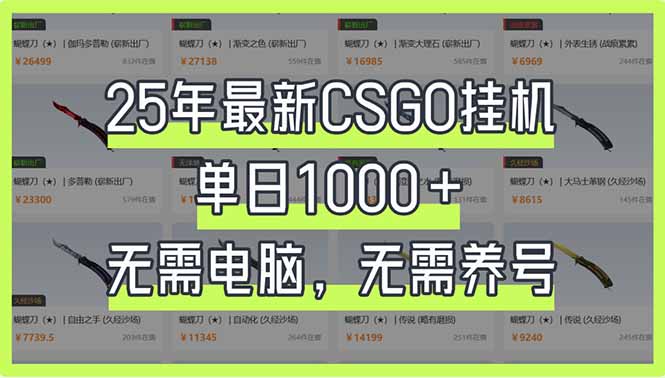 （14178期）25年最新CSGO挂机系统，单日1000+，无需电脑，无需养号，0基础可上手-云团GO