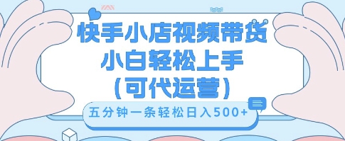 快手视频带货挣佣金，从开通到发布挂链接，小白轻松学会，5分钟搬运一条，轻轻松松日入5张【揭秘】-云团GO
