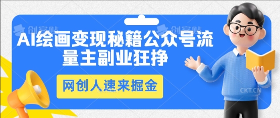 AI绘画变现秘籍：公众号流量主副业狂挣，网创人速来掘金-云团GO