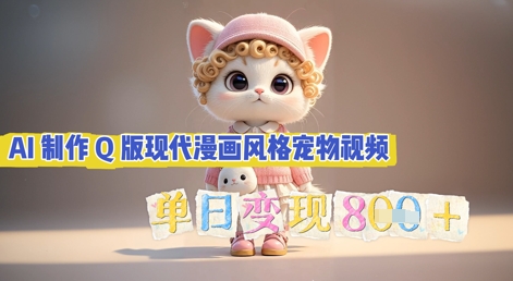 AI制作Q版现代漫画风格宠物视频,单日变现几张-云团GO