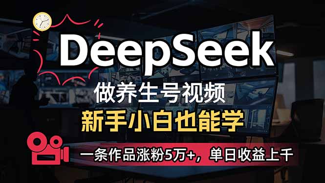 （14199期）小白用DeepSeek做养生号，一条作品涨粉5万+，单日收益上千-云团GO