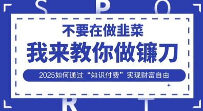 韭菜生涯终结者，我来教你做镰刀，2025如何通过“知识付费”实现财F自由【揭秘】-云团GO