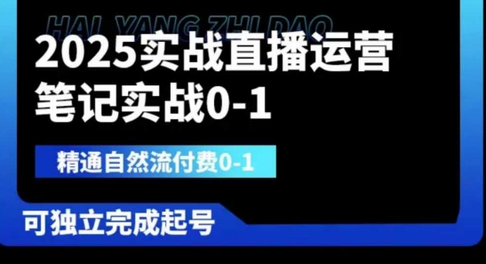 2025实战直播运营0-1，精通自然流付费0-1，可独立完成起号-云团GO